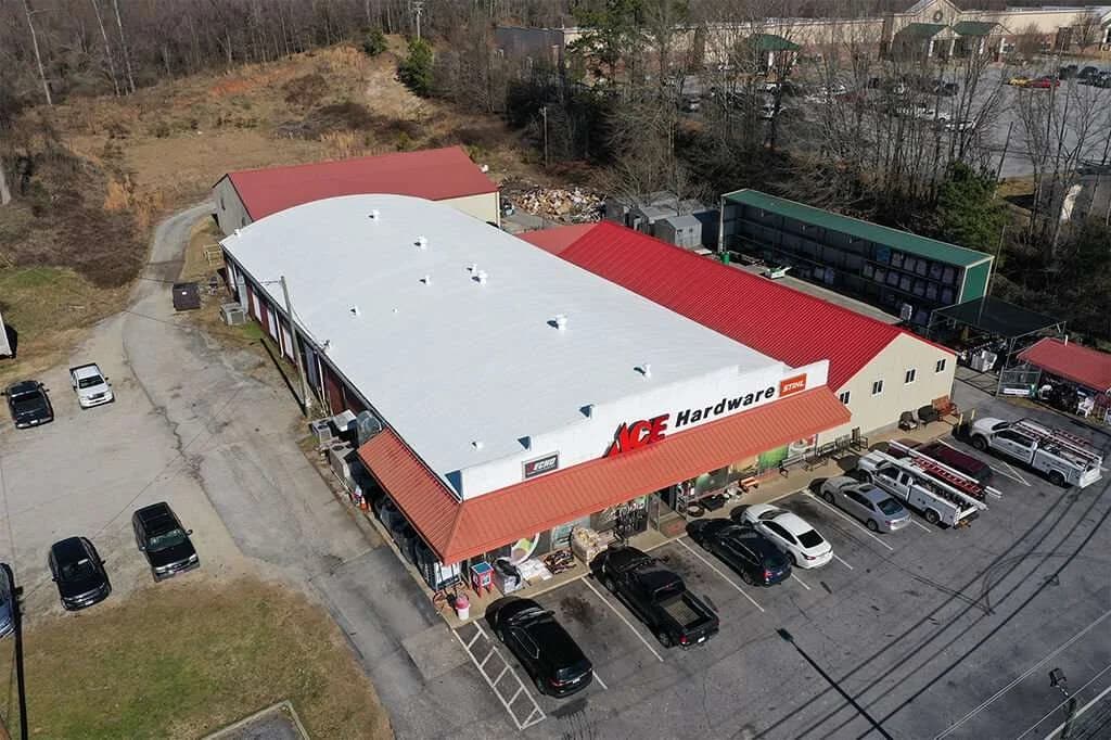 Roofing work in progress